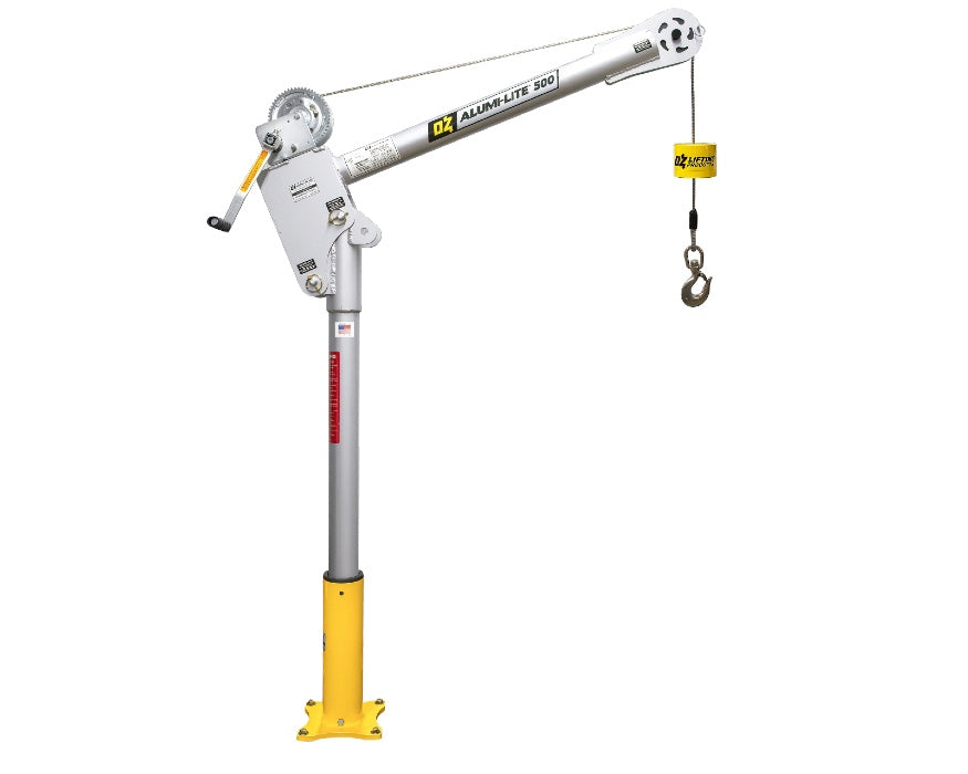 Oz Lifting Alumi-Lite Aluminum Davit Crane 500lb and 1000lb Capacity