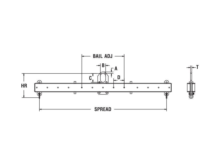 Caldwell Adjustable Lifting Beam, 1 1/4t- 5t capacity