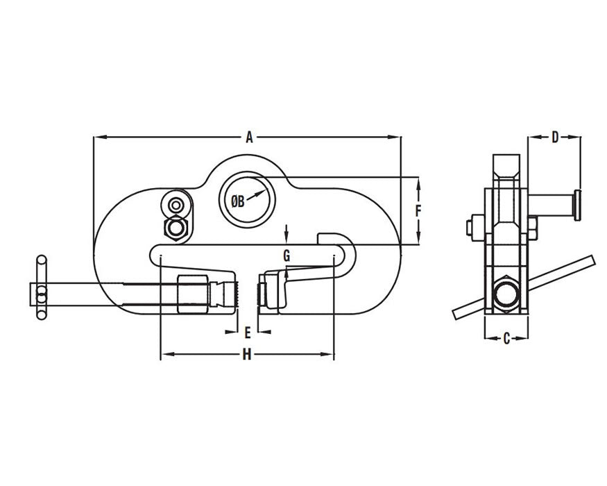 Caldwell Beam Web Clamp, 11,200lb- 22,400lb capacity