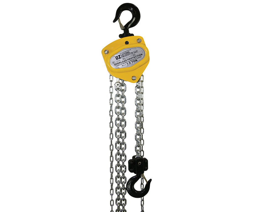 OZ Lifting Premium Chain Hoist, 1/2t- 30t capacity