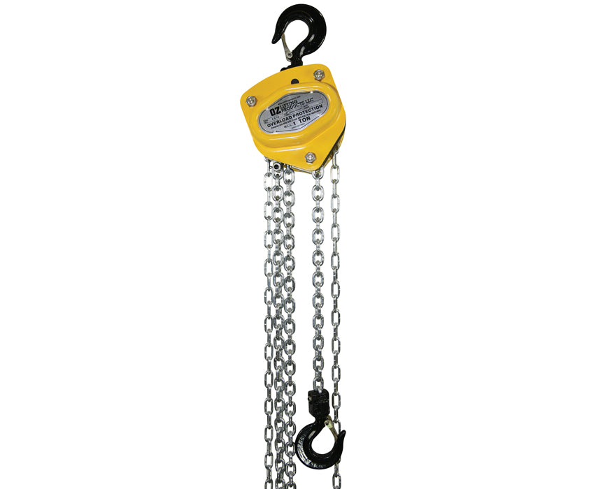 OZ Lifting Premium Chain Hoist, 1/2t- 30t capacity