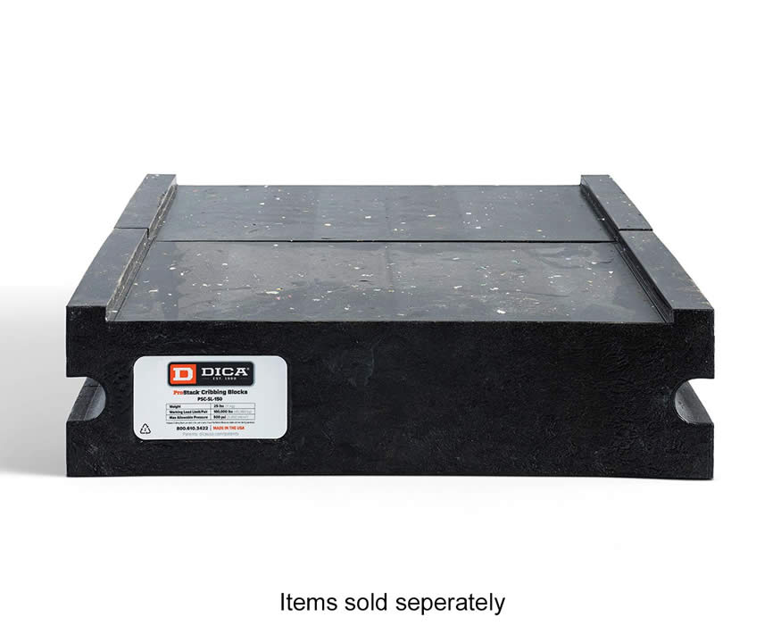 DICA PSC-SL-150 ProStack Cribbing Blocks 100,000lb capacity with slot lock one side (Black)