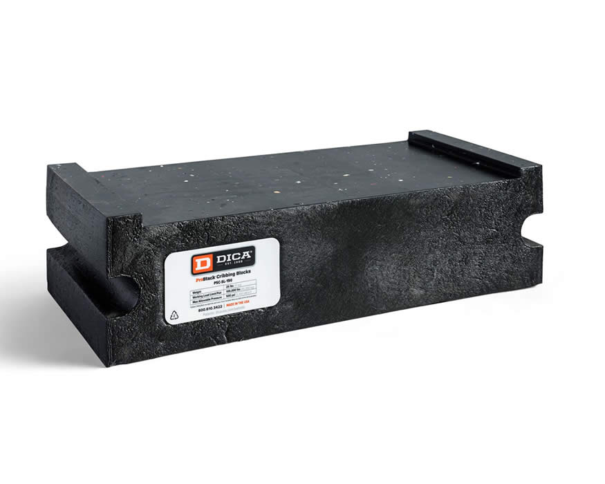 DICA PSC-SL-150 ProStack Cribbing Blocks 100,000lb capacity with slot lock one side (Black)