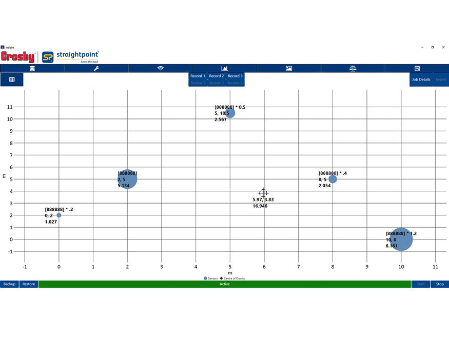 Straightpoint Insight Loadcell Software. Logging and Center of Gravity.