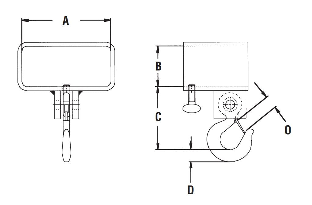 Caldwell Single Fork Hook with swivel, 3,000lb capacity